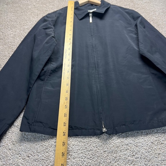 Halogen Black Zip Up Collared Lightweight Jacket Moto Career Women's Medium - Picture 7 of 11